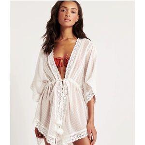 Tie front coverup kimono